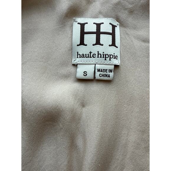 NWOT Haute Hippie  Faux Wrap Alligator Jacquard Dress in Buff Beige Size Small - Picture 10 of 10